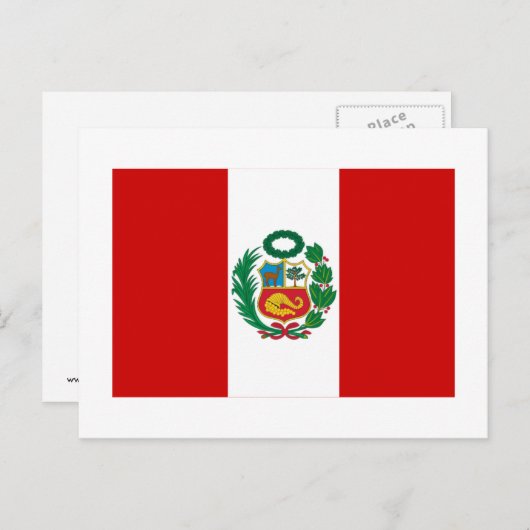 Peru-Flagge Postkarte (Vorne/Hinten)