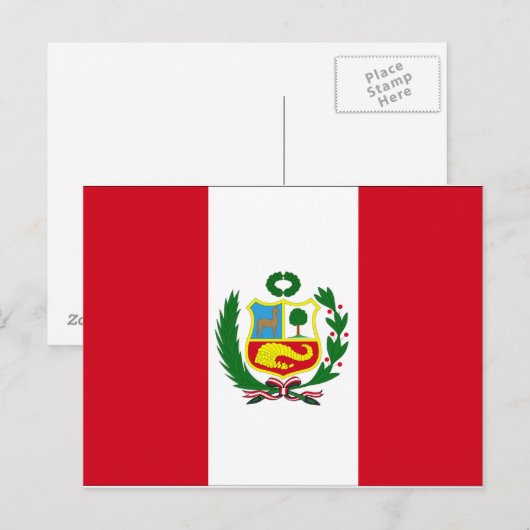 Peru-Flagge Postkarte (Vorne/Hinten)