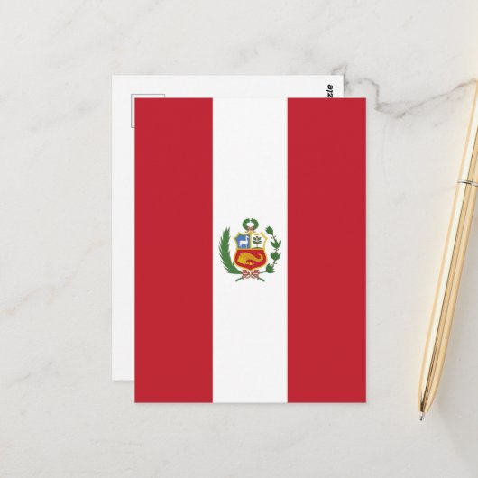Peru-Flagge Postkarte (Vorderseite/Rückseite Beispiel)