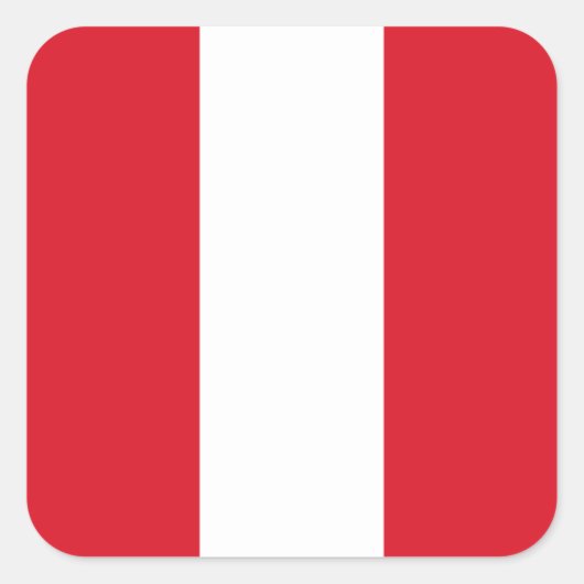Peru-Flagge Quadratischer Aufkleber (Vorderseite)