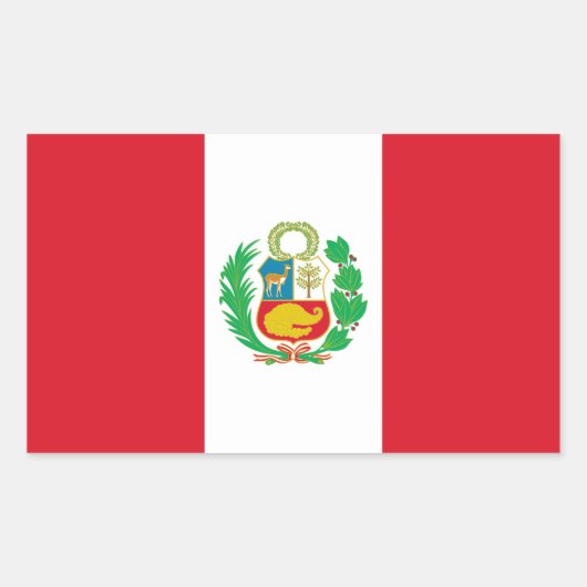 Peru-Flagge Rechteckiger Aufkleber (Vorderseite)