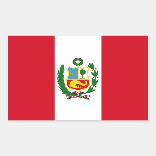Peru-Flagge Rechteckiger Aufkleber (Vorderseite)