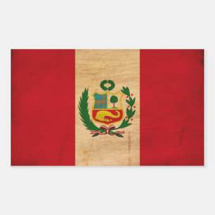 Peru-Flagge Rechteckiger Aufkleber