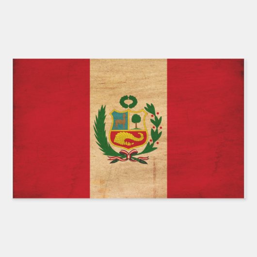 Peru-Flagge Rechteckiger Aufkleber (Vorderseite)