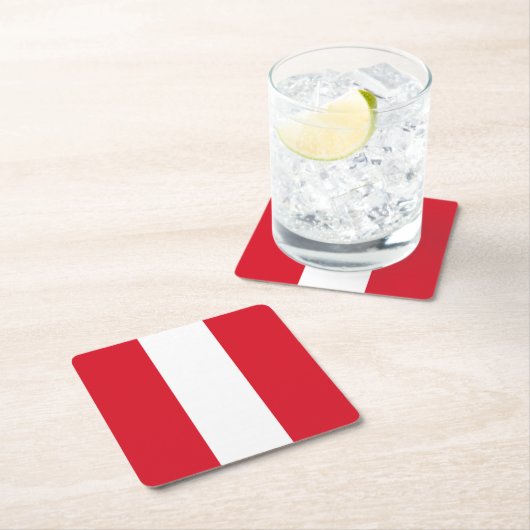 Peru-Flagge Rechteckiger Pappuntersetzer (Vor Ort)