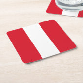 Peru-Flagge Rechteckiger Pappuntersetzer (angewinkelt)