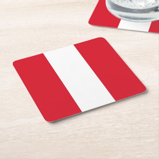 Peru-Flagge Rechteckiger Pappuntersetzer (angewinkelt)