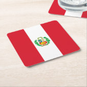Peru-Flagge Rechteckiger Pappuntersetzer (angewinkelt)