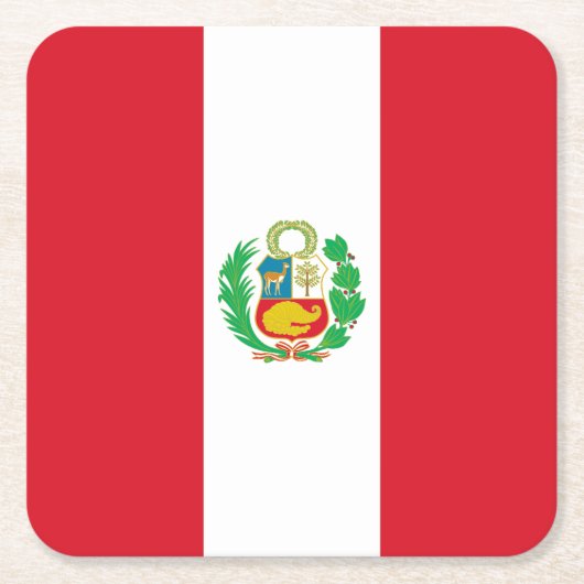 Peru-Flagge Rechteckiger Pappuntersetzer (Vorderseite)
