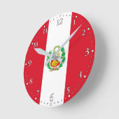 Peru-Flagge Runde Wanduhr (Winkel)