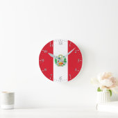 Peru-Flagge Runde Wanduhr (Zuhause)