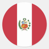 Peru-Flagge Runder Aufkleber (Vorderseite)