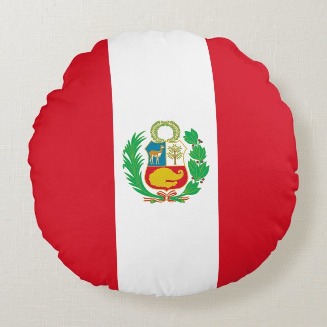 Peru-Flagge Rundes Kissen (Vorderseite)