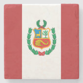 Peru-Flagge Steinuntersetzer (Vorderseite)