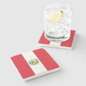 Peru-Flagge Steinuntersetzer (Seitenansicht)