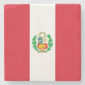 Peru-Flagge Steinuntersetzer (Vorderseite)