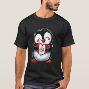 Peru-Flagge Süßer Pinguin Peruanischer Stolz Perua T-Shirt
