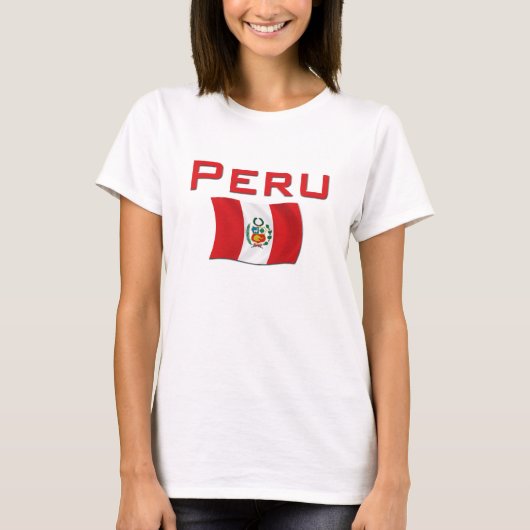 Peru-Flagge T-Shirt (Vorderseite)