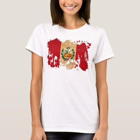 Peru-Flagge T-Shirt (Vorderseite)