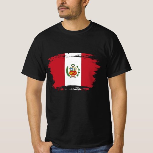 Peru-Flagge T-Shirt (Vorderseite)