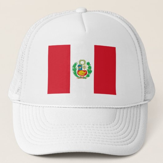 Peru-Flagge Truckerkappe (Vorderseite)