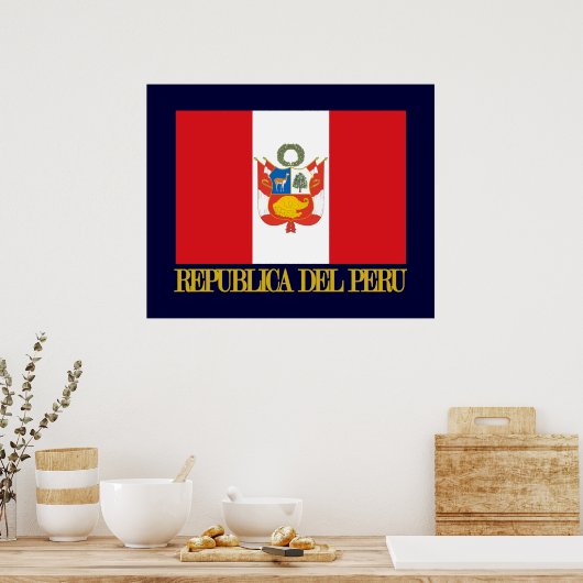 Peru-Flagge und COA Poster (Küche)