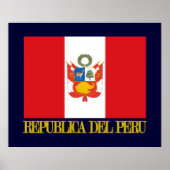 Peru-Flagge und COA Poster (Vorne)
