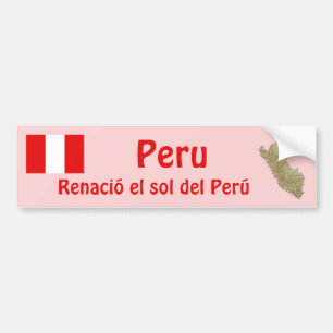 Peru-Flagge und Karte Aufkleber Autoaufkleber