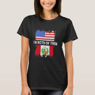Peru-Flagge USA Amerika Ich bin beides Peruanische T-Shirt