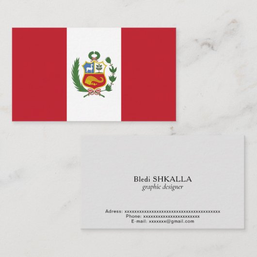 Peru-Flagge Visitenkarte (Vorne/Hinten)