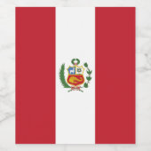 Peru-Flagge Weinetikett (Einzelnes Label)