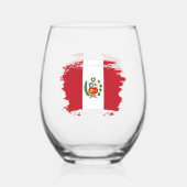 Peru-Flagge Weinglas Ohne Stiel (Vorderseite)