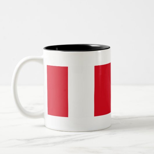 Peru-Flagge Zweifarbige Tasse (Links)