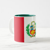 Peru-Flagge Zweifarbige Tasse (Vorderseite Links)