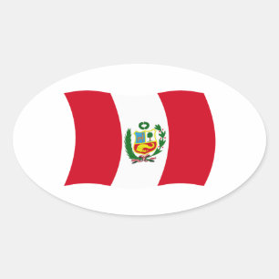Peru-Flaggen-Aufkleber Ovaler Aufkleber