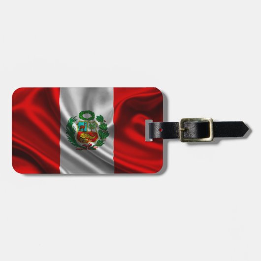Peru-Flaggen-Gewebe Gepäckanhänger (Vorderseite horizontal)