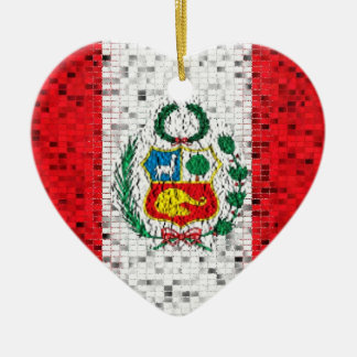 Peru-Flaggen-Glitterverzierung Keramikornament