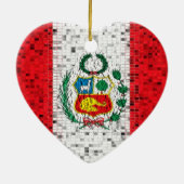 Peru-Flaggen-Glitterverzierung Keramikornament (Hinten)