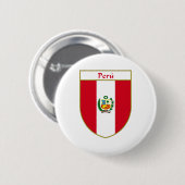 Peru-Flaggen-Schild Button (Vorne & Hinten)