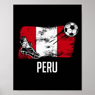 Peru Flaggen Trikot Peruanische Fußballmannschaft Poster