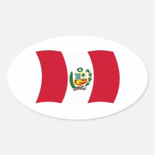 Peru-Flaggenaufkleber Ovaler Aufkleber (Vorderseite)