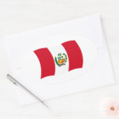 Peru-Flaggenaufkleber Ovaler Aufkleber (Umschlag)