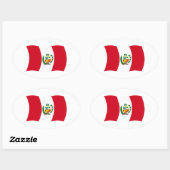Peru-Flaggenaufkleber Ovaler Aufkleber (Blatt)
