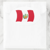 Peru-Flaggenaufkleber Ovaler Aufkleber (Tasche)
