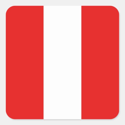 Peru-Flaggenaufkleber Quadratischer Aufkleber (Vorderseite)