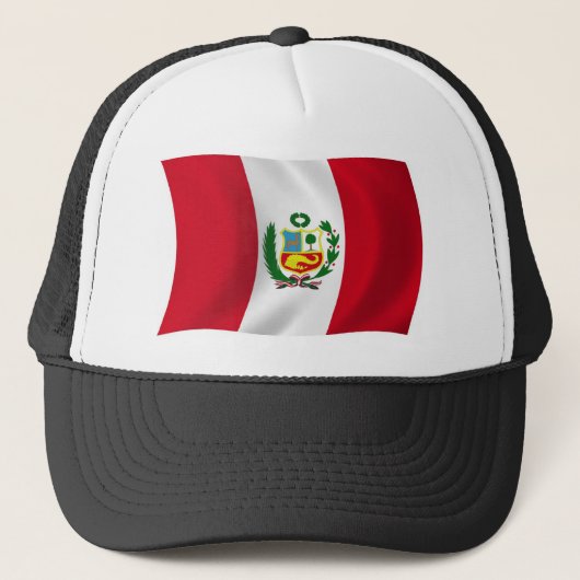 Peru-Flaggenmütze Truckerkappe (Vorderseite)