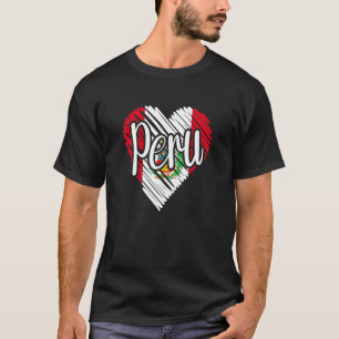Peru für Männer Peruanische Herzenflagge für Fraue T-Shirt