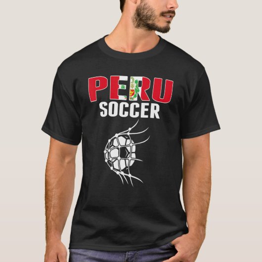 Peru Fußball-Ball im Netz Ziel Peruaner Fußball S T-Shirt (Vorderseite)