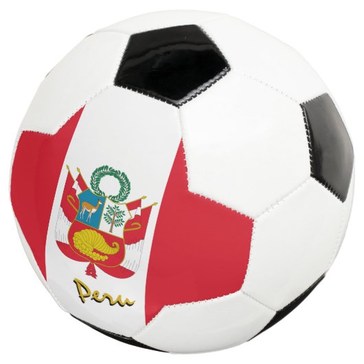 Peru Fußball und Peruanische Flagge / Sport (Dreiviertel)