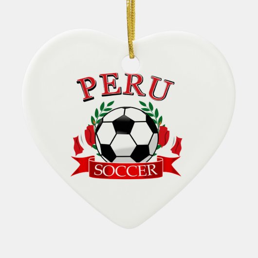Peru-Fußballentwürfe Keramik Ornament (Vorne)